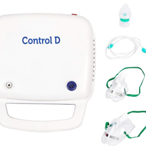 control d compressor nebulizer machine for adults & kids – complete kit with child & adult masks, effective for cold, cough & asthma relief (blue & white)